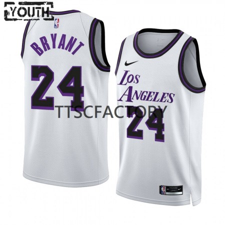 Maglia NBA Los Angeles Lakers Kobe Bryant 24 Nike 2022-23 City Edition Bianco Swingman - Bambino